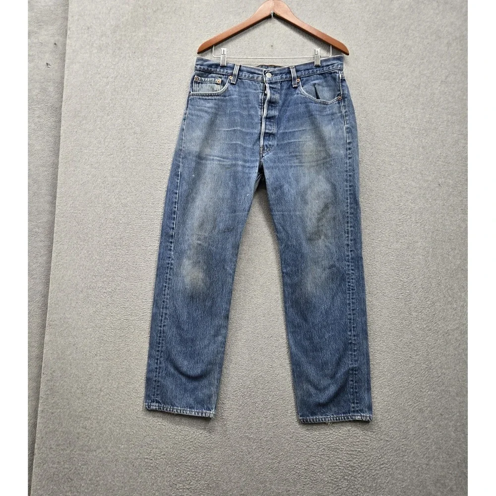 VINTAGE Levi's 501 Men Jeans 36X30 Blue Denim Original Fit Straight Leg USA READ